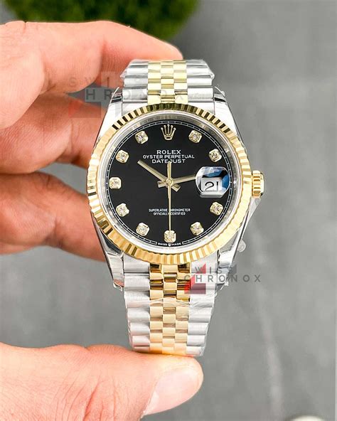 two tone rolex with black face|rolex two tone datejust 36mm.